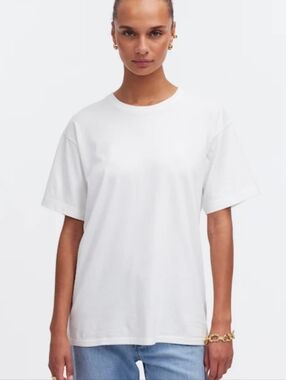 Madewell Cotton Relaxed Oversized Tee NS162 Size S White NWT